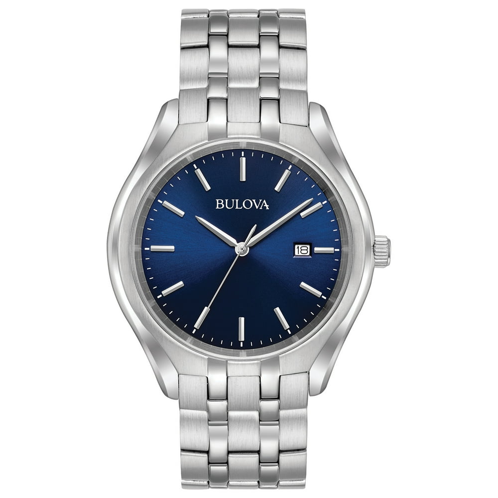 Bulova Men's Stainless Blue Dial Bracelet Watch