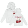 thumbnail image 2 of YMNXA Big Kids Girls Hoodies With Pocket Long Sleeve Cute Cherry Print Soft Comfortable Sweatshirt For Daily Wear White 7-8 Years, 2 of 5