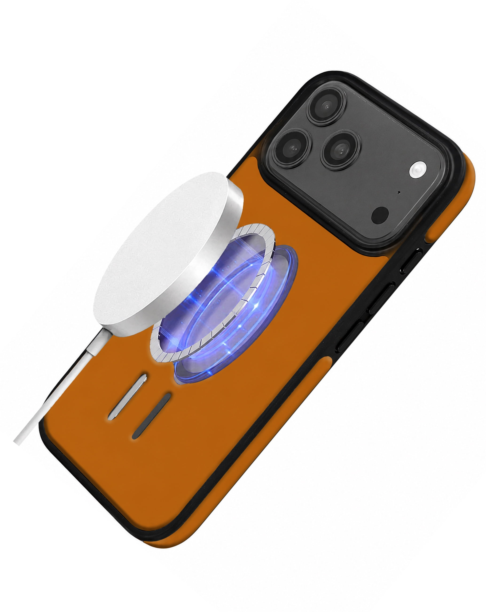 Wireless Charging Clear Case with IC Chip for iPhone 17 Pro Max - Orange