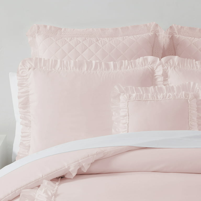 DESIGN STUDIO Scallop Ruffle Blush Pink 3-Piece Garment Washed