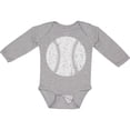 thumbnail image 3 of Inktastic Distressed Baseball in White Boys or Girls Long Sleeve Baby Bodysuit, 3 of 5