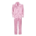 thumbnail image 2 of Silk Stain Family Christmas Pajamas Matching Sets Button Down Long Sleeve Shirts and Pants Silky Stain Xmas Pjs for Family Pictures Pink, 2 of 6