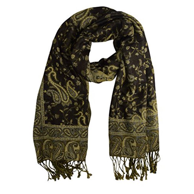 Peach Couture Châle Pashmina Réversible Élégant Paisley