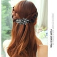 thumbnail image 2 of Womens Rhinestone Floral Hair Clip with Flexible Grip Durable Dovetail Design for Styling, 2 of 5