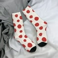 thumbnail image 5 of Hirioo Abstract Red Polka Dot Pattern Adult Middle Tube Socks Breathable Sock Non-Pilling,Contrasting Color Design, 5 of 6