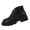 Black, variant on Black Ladies Slip On Ankle Boots Patent Leather Platform Chunky Heel Fashionable Casual