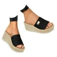 thumbnail image 2 of Mostsola Women's Slip on Espadrilles Platform Sandals Open Toe Casual Wedge Slides for Summer, 2 of 6