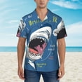 thumbnail image 2 of Honeii Great White Shark Print Men’s Hawaiian Shirt,Classic Button-Down Short Sleeve Shirt, for Beach, Vacation, and Outdoor Activities,X-Large, 2 of 7