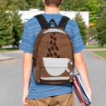 thumbnail image 4 of Easygdp Coffee Cafe Cup Mochila Ligera de 15 Pulgadas para Estudiantes, Mochila Cómoda para la Escuela y Viajes, Correas Ajustables, 4 of 6