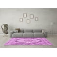 thumbnail image 3 of Ahgly Company Indoor Round Medallion Pink Traditional Area Rugs, 7' Round, 3 of 4