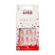 KISS Voguish Fantasy Valentine Press-On Nails, Pink Drinks, Pink, Medium Coffin, 31 Ct.