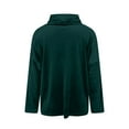 thumbnail image 3 of Women's Velvet Cowl Neck Tops Long Sleeve Casual Dressy Shirts Vintage Elegant Tunic Blouses Holiday Party Clothes Dark Green XL, 3 of 7