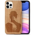thumbnail image 1 of Case Yard Wooden Case Outside Soft TPU Silicone, Slim Fit Shockproof Wood Protective Phone Cover for Girls Boys Men and Women, Supports Wireless Charging Mystic Lady Design case for iPhone-12-Pro-Max, 1 of 7