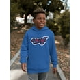 thumbnail image 2 of Emoji Graffiti Plaid - Red Urban Street Art Design Youth's Hoodie, 2 of 4