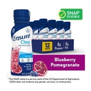 Ensure Clear Nutrition Drink, Fat-Free, Blueberry Pomegranate, 10 fl oz, 12 Pack