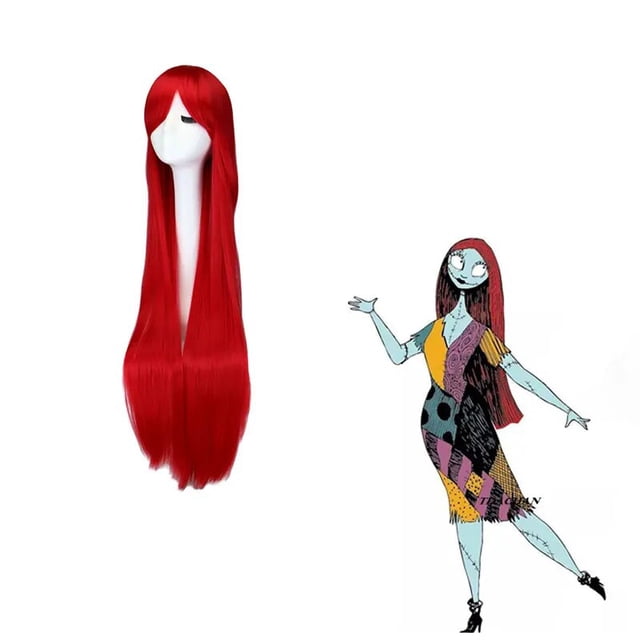 The Night Sally disfraz de Cosplay para niñas, vestido estampado de Sally para fiesta de Halloween, camisón de dibujos animados, peluca, todo conjunto para niños antes de Navidad