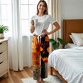 thumbnail image 3 of Womens Flannel Pajama Pants Warm Cozy Flannel Pj Bottoms Printed Halloween Pajamas Drawstring Lounge Plush Pants High Elastic Waist Wide Leg Bottoms, 3 of 4