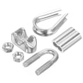 thumbnail image 4 of Unique Bargains 5/32' Wire Rope Kit, 24 Pack M4 Stainless Steel Thimbles & Clamps Crimping Loop, 4 of 7