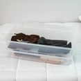 thumbnail image 3 of Mainstays 41 Qt. (10 gal.) Plastic Under Bed Box, Stackable Closet Storage Bins, Clear, Set of 6, 3 of 9