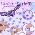 thumbnail image 5 of 120pcs European Large Hole Beads, Assortments Charm Lampwork Murano Spacer Craft Beads for DIY Charms Bracelet Necklace Earring Jewelry Making Supplies(Purple), 5 of 7