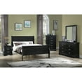 thumbnail image 2 of Newboti Furniture 1pc Black Finish Five Drawers Louis Philip Chest Solid Wood Contemporary Sleek Ample Storage 02486, 2 of 5