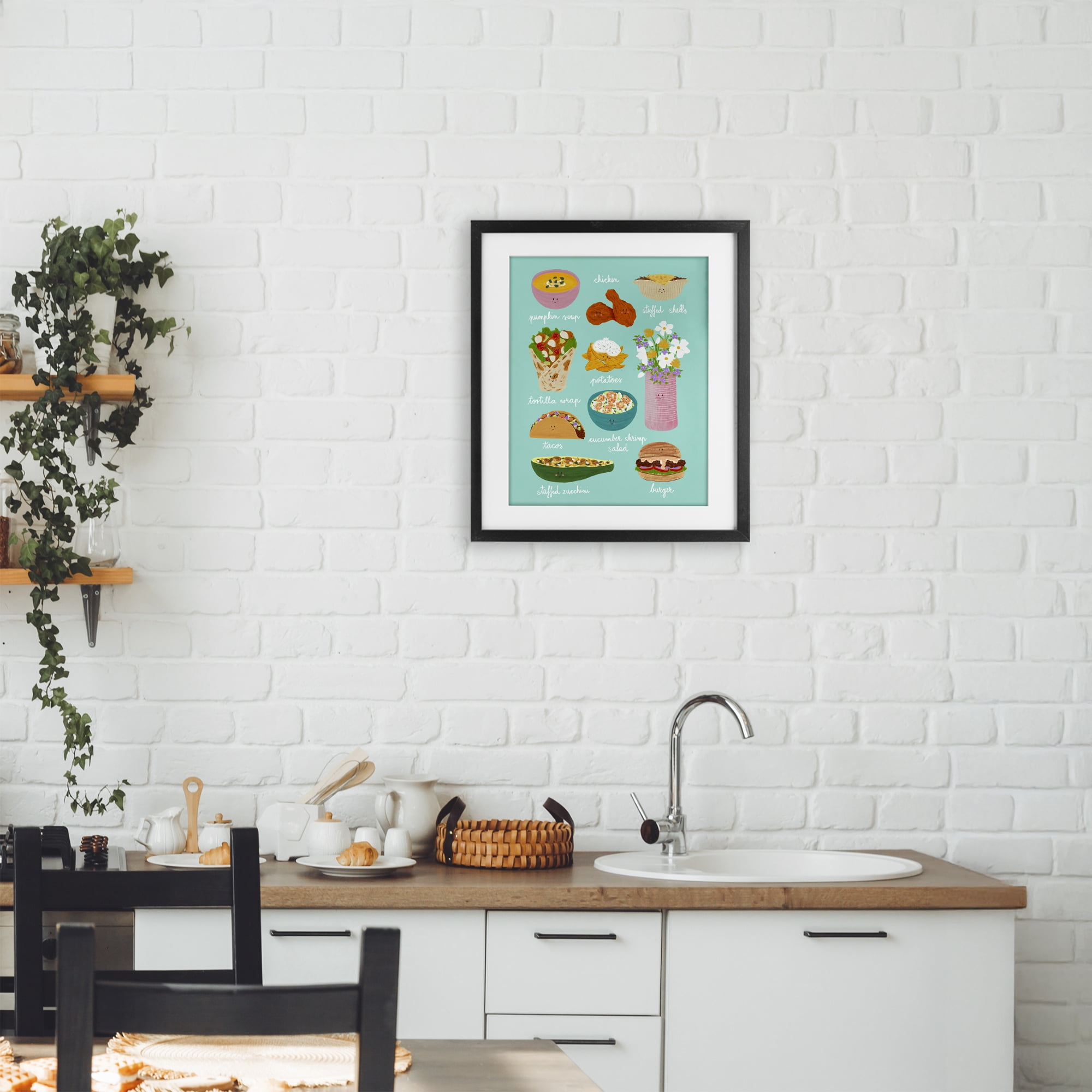 Stupell Industries Gourmet Lunch Food Collection Black Framed Print Under Glass, design by Metka Hiti