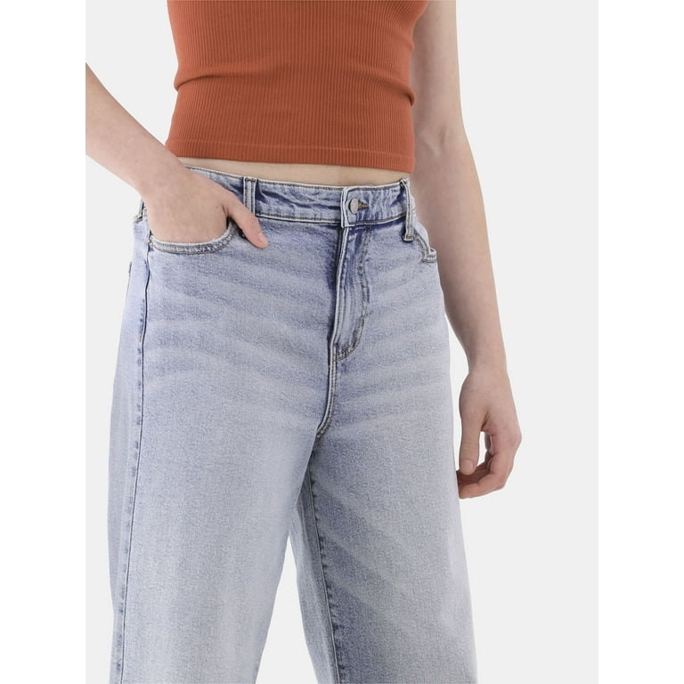 No Boundaries High Rise Baggy Wide Leg Jeans, 30'' Inseam No Boundaries High Rise Baggy Wide Leg Jeans, 30'' Inseam