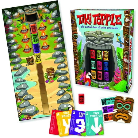 Gamewright Tiki Topple Board Game, Colorful Carvings, Fast-Paced Strategy