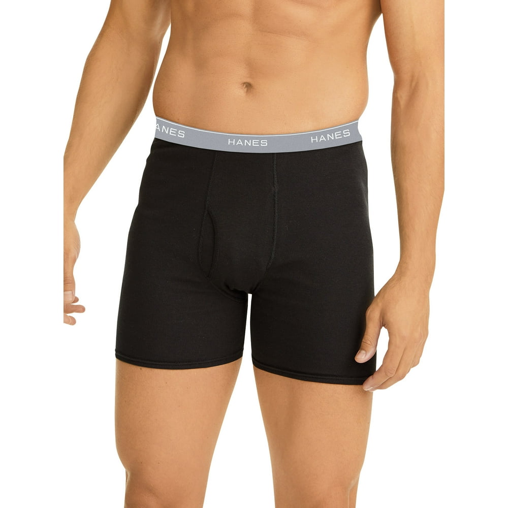 Hanes Hanes Men's Black/Grey Boxer Briefs, 3 Pack