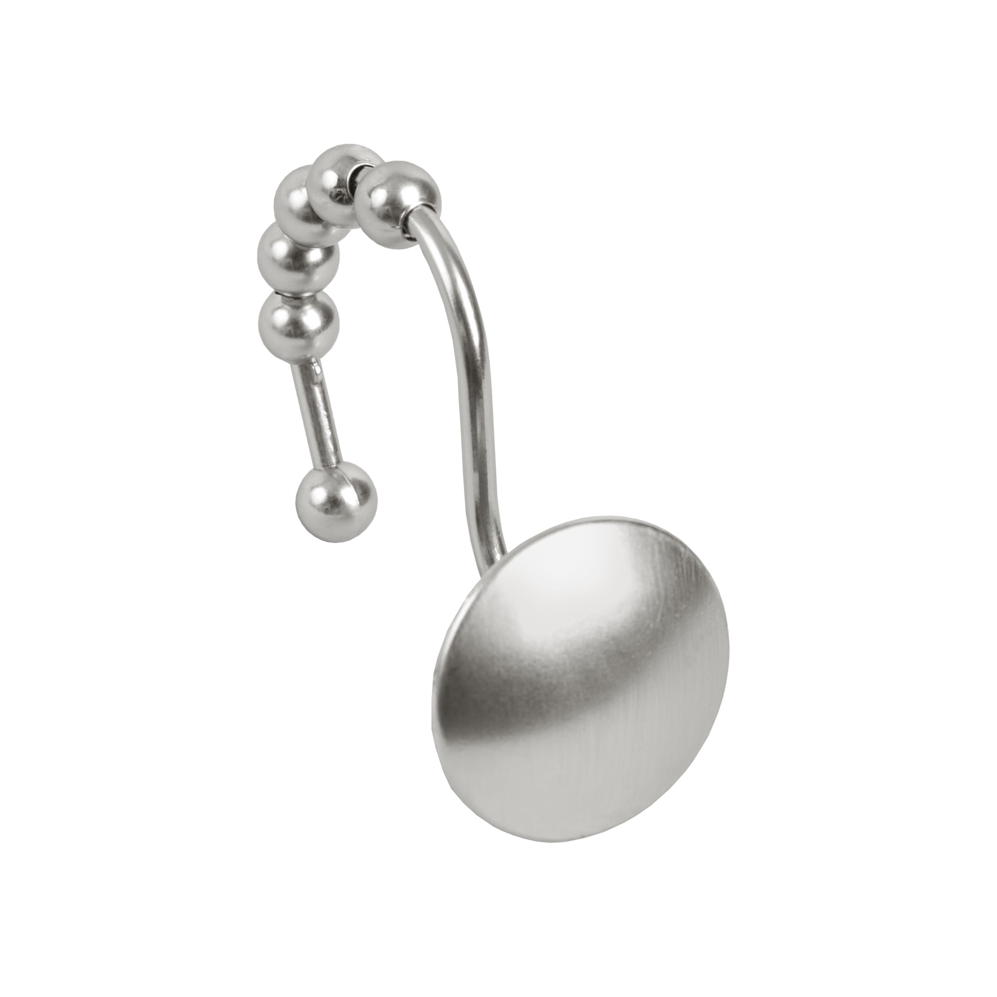 Hotel Style Peyton Metal Shower Hooks with Easy Glide, Brushed Nickel, Set of 12