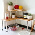 thumbnail image 3 of Ollieroo Mulitiple Corner Shelf Bamboo 2 Tier Kitchen Spice Rack Countertop Corner Shelves and Pantry Cabinet Storage Free-Standing Bathroom Storage Shelves, 3 of 9