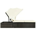thumbnail image 3 of Spaco Patio Lounge Chair, Chaise Cushioned Top Canopy Patio Rattan Lounge Chair with Tea Table, 3 of 10