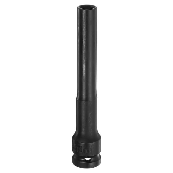Uxcell Deep Thin Wall Impact Socket 10mm Metric 6 Point Socket 1/2" Square Drive 5" Extra Long CR-V Steel Industrial Grade