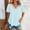 *Light Blue, variant on ClodeEU Women's V Neck Short Sleeve T-Shirt with Cutout Crochet Trim ,Casual Lace Blouse Pink,Womens Plus M