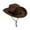 Coffee, variant on Beach Hat with String Western Style Studded Leather Cowboy Hat With Adjustable Strap And Curved Brim For And Fashionable Design For Outdoor Activities Festivals And Casual Wear, One Size