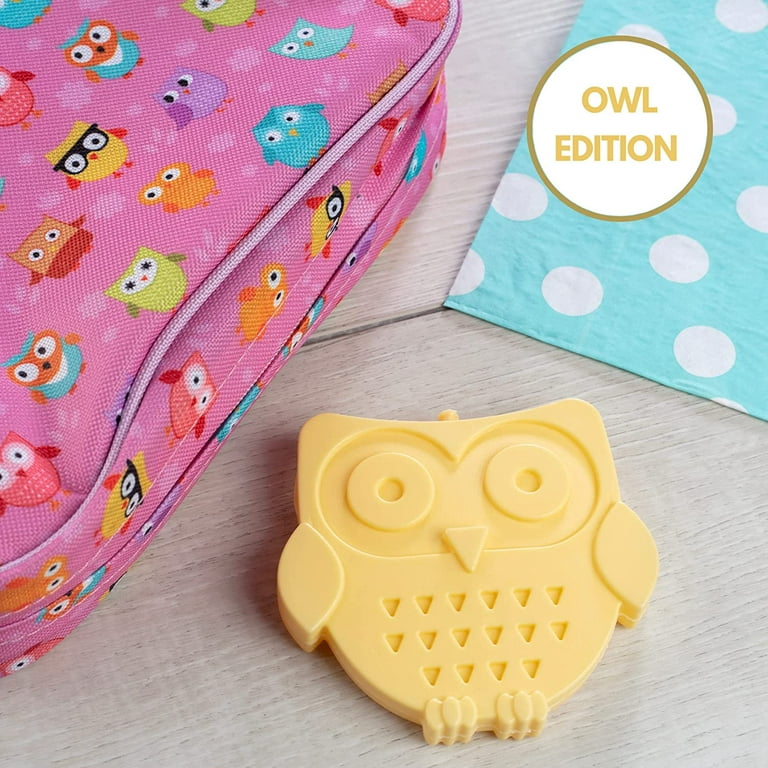 Reusable Hard Ice Pack for Lunch Box, Bento or Bag (3 Pack Owl) - Keep Cool  Freezer Cold Packs, Lasts For Hours - Great for Kids or Adults