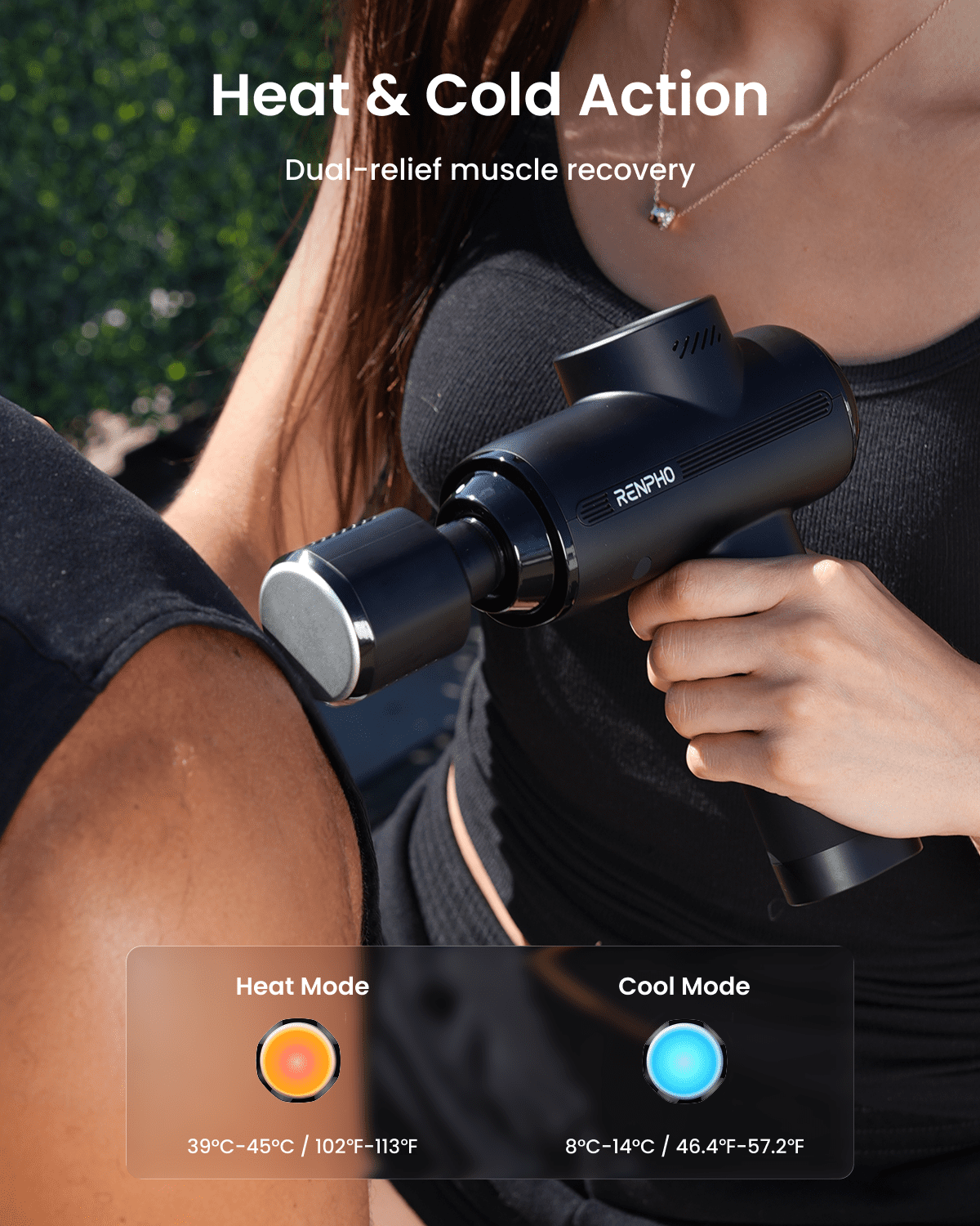 RENPHO Massage Gun with Heat and Cold, Gifts for Women Men Mom Dad, [2026 Upgraded] Deep Tissue Handheld Neck Massager, Massage Gift for Men Women