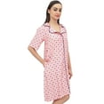 thumbnail image 5 of Bimba Polka Dot Print Peach Women's Short Sleepshirt Night Dress With Pockets - 6, 5 of 8