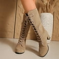 thumbnail image 2 of Women's Mid-Calf Autumn Winter Boots with Round Toe and Thick Flat Sole for Warm Comfortable Everyday Wear, 2 of 7