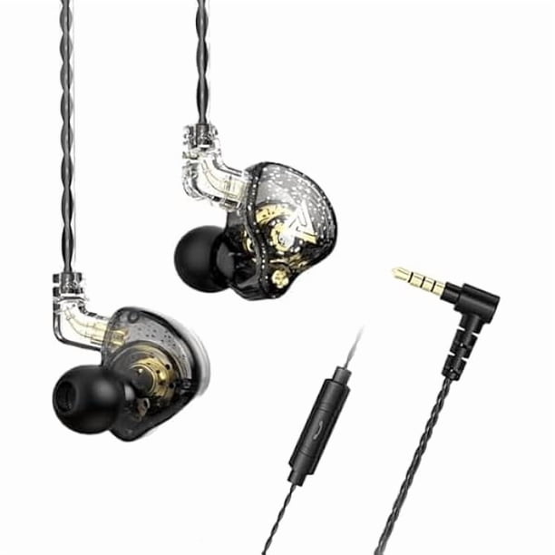 wonima11 Wired Gaming Earbuds, QKZ AK6 PRO in Ear Monitors, Deep Bass Sound Wired Earbuds, HiFi in Ear Headphones with New 1DD 10mm Dynamic Driver, IEM for Music Gaming Video Calling (Black)
