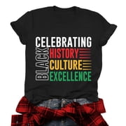 Womens Athletic Tops Women's T-Shirts Black Shirts For Women Celebrating Black Culture Tee Top African T Shirt Black S