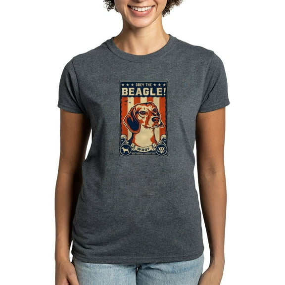 CafePress - Obey The Beagle USA 2 Sided Women's Dark T Shirt - Women's Traditional Fit Dark T-Shirt