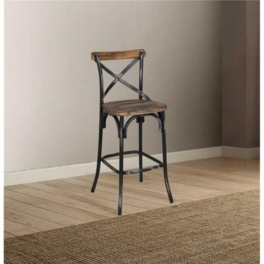 Antique Black Reclaimed Wooden Bar Chair