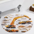 thumbnail image 4 of Excavator Construction Vehicle Truck Round Small Area Rug, Print Non Slip Washable Floor Mat, Soft Throw Rug for Living Room, Powder Room Entryway, Bathroom, Bedside, 4 of 7