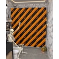 thumbnail image 5 of Halloween Orange and Black Stripes Shower Curtain Set ，Waterproof Fabric Shower Curtains Shower Curtains for Bathroom,Bathroom Decor 72"x72", 5 of 6