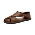 thumbnail image 2 of Willtoo Men Closed Toe Faux Leather Beach Sandals Woven Strap Non Slip Breathable Comfortable Casual Summer Outdoor Shoes for Beach Activities, 2 of 6