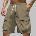 thumbnail image 2 of Workout Shorts Men – Elastic Waist Gym Shorts Men's Summer Casual Shorts Lightweight Five Pocket Cargo Shorts Plus Size Ice Silk Work Shorts, 2 of 4