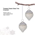 thumbnail image 4 of Timeless Classic Glass Tree OrnamentColor: White & Silver Size: 3"x3"x3"Boxed Set of 4, 4 of 8
