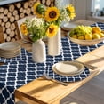 thumbnail image 4 of Navy Blue Morocco Pattern Round 13 Inch Placemats Set of 4, White Moroccan Geometric Art HeatResistant Non Slip Place Mats for Dining Table, Wipeable Braided Kitchen Table Mats for Housewarming, 4 of 9