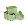 thumbnail image 1 of Badger Basket 3 Pack Polka Dot Nesting Trapezoid Shape Folding Baskets, Sage, 1 of 4